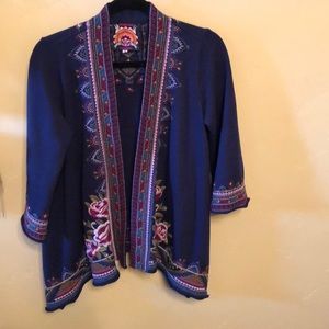 Knit draped cardigan